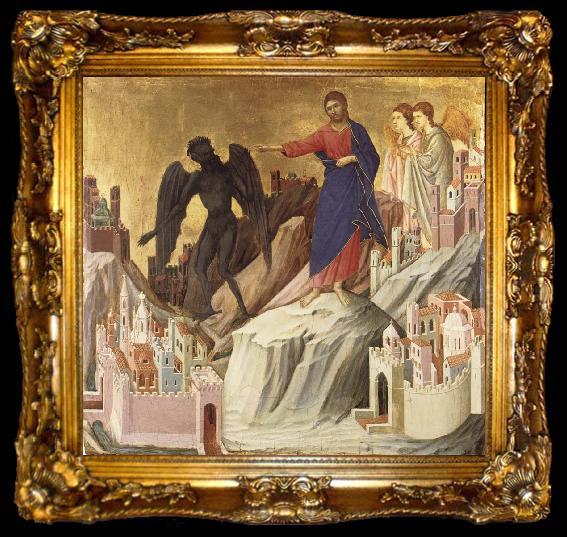 framed  Duccio di Buoninsegna The Temptation of Christ on the Mountain, ta009-2